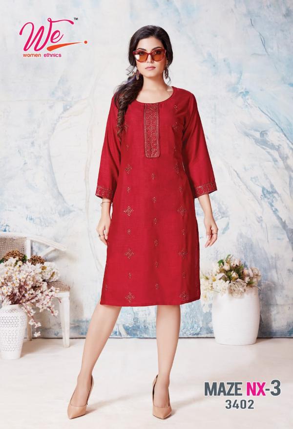 We Maze Nx Vol 3 Rayon Slub Designer Kurti Collection